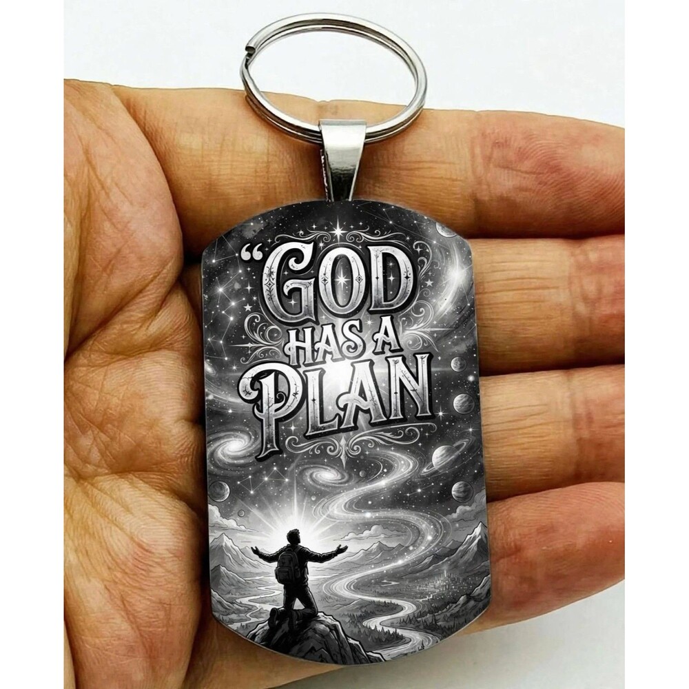 Plan Bible Quote God Lord Jesus Christ Stainless Keychain Reminder Believe Faith